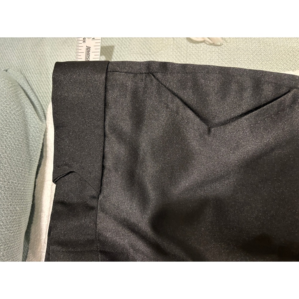 VTG 70s Campus Sharkskin Bell Bottom Pants Mens 28x29 Black Flared Disco - Picture 7 of 9